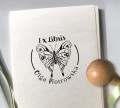 Motyl stempel imienny na zamówienie okrągły o średnicy 5 lub 6 cm