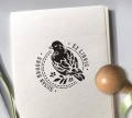 Ptaszek imienny stempel na zamówienie, wzór z napisem po okręgu