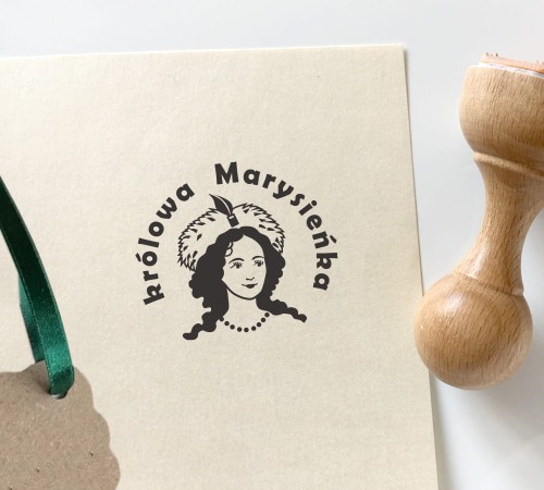 Królowa Marysieńka stempel drewniany dla dzieci