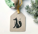 LISEK siedzący - zwierzęta leśne - pieczątka drewniana 