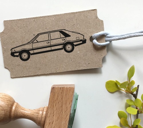 POLONEZ - samochody PRL - stempel drewniany