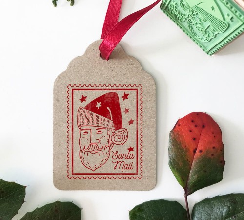 Pieczątka świąteczna - MIKOŁAJ na znaczku pocztowym