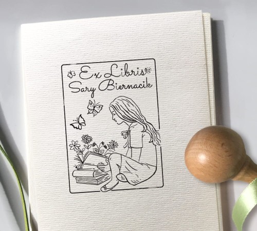 ex libris imienny z dziewczynką na zamówienie