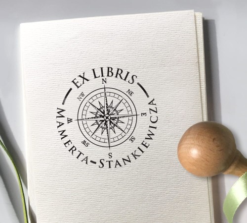 exlibris róża wiatrów stempel na zamówienie