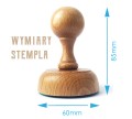 Stempel gumowy na drewnianej rączce wymiary średnica 60 cm