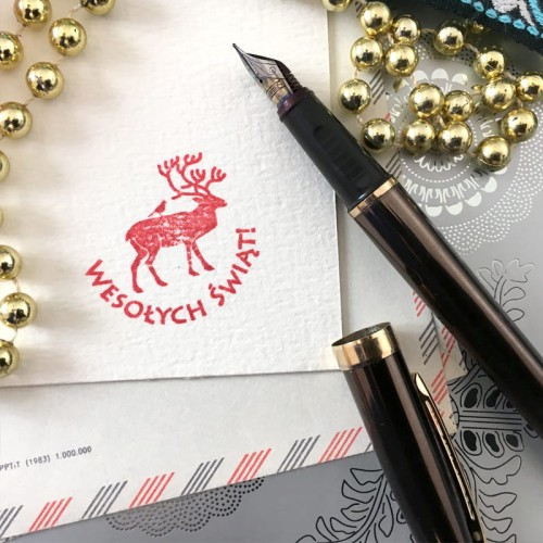 Stempel świąteczny - Wesołych Świąt - RENIFER