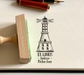 Stempel Exlibris latarnia morska. Personalizowany upominek dla nauczyciela na Zakończenie Roku Szkolnego
