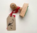 bocian - stempel drewniany