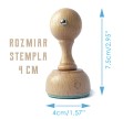 Drewniany stempel o średnicy 4 cm