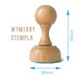 Wymiary rączki drewnianej do stempla exlibris - 5 cm średnicy