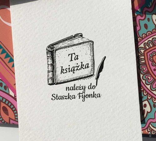 Personalizowany Ex libris do książek - TA KSIĄŻKA NALEŻY DO... - 4 cm średnicy