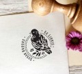 Personalizowany stempel ex libris z Ptaszkiem, Pieczątka imienna 5 cm średnicy