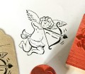 Stempel z amorkiem jako dekoracyjny motyw na kartki, winietki ślubne lub walentynkowe