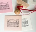 Ex Libris warszawski na stemplu drewnianym