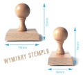 Drewniana rączka stempla o wymiarach 5 x 7 cm