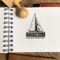 Żaglówka personalizowany stempel Ex libris. Prezent na urodziny