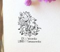 Pieczątka personalizowana ex Libris - PTASZEK W KWIATACH