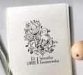 Ptaszek w kwiatach - personalizowany stempel Ex Libris