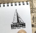 Stempel do personalizacji z żaglówką. Pieczątka do książek. Prezent na Dzień Nauczyciela