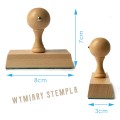 rączka drewniana stempla o wymiarach 3 x 8 cm